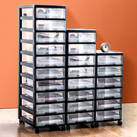 Carrito de Almacenamiento de Plástico Transparente de 8 Niveles con Ruedas, Diseño Moderno y Minimalista, para Documentos de Oficina y Materiales de Manualidades