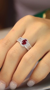 Custom Solid 18K Gold Classic Wedding Engagement <b>Ring</b> with Oval Natural <b>Ruby</b> Brilliant <b>for</b> <b>Women</b> Anniversary Gift - Product Image 5