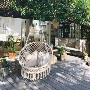 Hamaca de Algodón Tejida a Mano de Nuevo Diseño, <span class=keywords><strong>Columpio</strong></span> de Macramé, Silla de Patio para Interiores y Exteriores, <span class=keywords><strong>Columpio</strong></span> de Macramé - Product Image 4