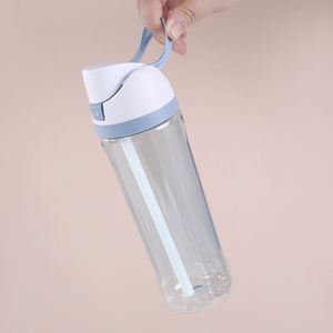 Tritan High Quality Double <b>Drinking</b> <b>Straw</b> Transparent <b>Plastic</b> Pop-Up Lid Travel Fruit Cup 750Ml Fitness Sports Water Bottle - Product Image 3