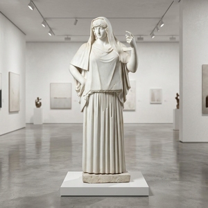 Scultura su Misura della Dea Vesta in Marmo Bianco Massiccio - Arte Figurativa Greco-Romana Personalizzata, Realizzata su Ordinazione con Consegna Globale - Product Image 3
