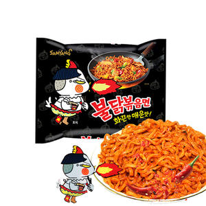 Fideos Instantáneos Sin Gluten y Bajos en Grasa, Sabor a Pollo Frito Picante, <span class=keywords><strong>Ramen</strong></span> Coreano Picante de 140g, Fabricación China - Product Image 1