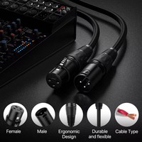 Câble DMX personnalisable de haute qualité, marque OEM, XLR mâle 3 broches vers XLR femelle, longueur 3 m, conducteur en cuivre nu pour microphone