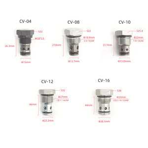 วาล์วกันกลับไฮดรอลิก CV-10-B แบบเกลียวสำหรับน้ำมัน ขนาดเส้นผ่านศูนย์กลาง 15 มม. - Product Image 3
