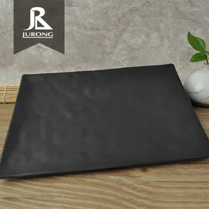 Plato rectangular de melamina de color negro, respetuoso con el medio ambiente, de alta calidad, barato, venta al por mayor