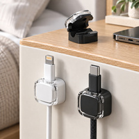 Penyangga Kabel Magnetik dengan Tutup Lipat Transparan dan Alas Perekat untuk Mengatur Kabel Pengisi Daya di Meja, Nakas, dan di Mobil