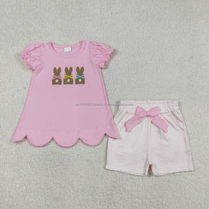 Conjuntos sin espalda para bebés y niñas, con estampado festivo, de algodón orgánico suave y seda de leche, al por mayor, nueva moda infantil de boutique - Product Image 6