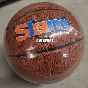 Pallone da Basket AW Brand 2024 in Pelle PU Marrone di Alta Qualità con Logo Personalizzato, 7 Misure, con Pompa e Rete per Allenamento - Product Image 1