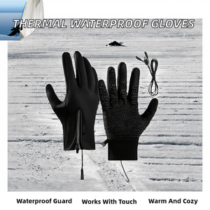 Gants de ski et snowboard personnalisés, imperméables, thermiques, mitaines d'hiver, compatibles écran tactile, chauds, en tissu Oxford, pour sports de plein air, avec fermeture éclair, ensemble d'équipement pour la neige - Product Image 2