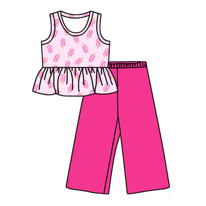Completo Casual Due Pezzi per <span class=keywords><strong>Bambine</strong></span>, Stampa Personalizzata, Morbido e Confortevole, Abbigliamento Quotidiano per Bambini - Product Image 5