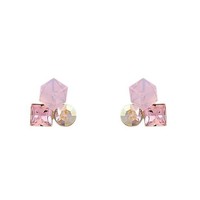 Pendientes de mujer de cubo de moda 2024, pendientes de tuerca de cristal elegantes para niñas, joyería de individualización
