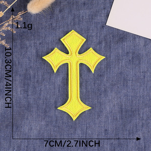Parche bordado de fieltro para decoración, parche cruzado de hierro en crisol - Product Image 2