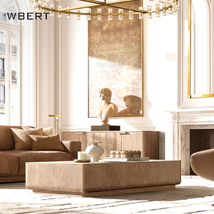 WBERT Rh furniture New design Solid Oak Wood Ciro Coffee table Durable Minimalist Home Furniture - Product Image 1