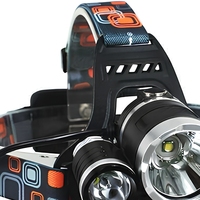Lampe frontale rechargeable par USB à 3 LED, lampe torche frontale, lampe frontale zoomable, étanche, pour le camping, la randonnée, l'exploitation minière
