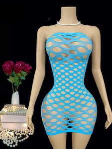 أجوف من حجم حر مثير شبكة صيد السمك بيبي دول الدانتيل Bodystockings فستان صغير - Product Image 6