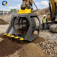 Godet de criblage rotatif hydraulique certifié QS pour excavatrice, tamis à sable et gravier pour excavatrice de 5 à 50 tonnes, garantie 1 an