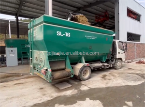 Vagón de descarga TMR, distribuidor de alimento para animales autopropulsado y esparcidor de alimento, máquina dispensadora de alimento para ganado móvil - Product Image 3