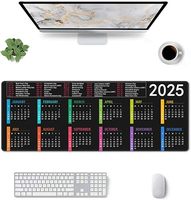 Tapis de souris de bureau pour ordinateur de jeu avec logo personnalisé, calendrier 2027 XL Plus, base en caoutchouc antidérapante, bord cousu