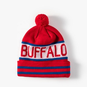 Bonnet tricoté sur mesure vente en gros chapeau chaud d'hiver à pompons avec balles tricotées Jacquard dessus pour hommes femmes unisexe adulte <span class=keywords><strong>ski</strong></span> - Product Image 5
