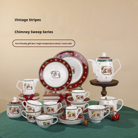 Service à thé minimaliste nordique en porcelaine fine, style vintage, tasse à thé avec soucoupe, boîte cadeau classique européenne pour Noël et mariage