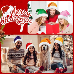 Gorros Navideños Divertidos de Felpa Corta Clásica en Varios Colores, Gorro de Santa Claus Engrosado y Alargado para Adultos - Product Image 3