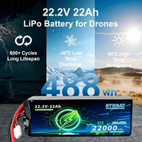 Baterai LiPo 22.2V 6S dengan Siklus Hidup Panjang 5C 500+ Siklus, Baterai Berkinerja Tinggi untuk Pesawat Drone UAV