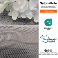 Tissu en maille de nylon blanc 17 g/m² respirant, léger (1 mm), 100 % nylon, pour robes de soirée et robes à paillettes, tissu tulle, tissu dentelle