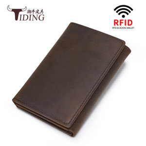 Tiding Genuine Leather <b>Wallet</b> Tri-fold <b>Men's</b> <b>RFID</b> Protection Vintage Style Solid Color Short <b>Wallet</b> Model 9361 Spring 2021 - Product Image 5