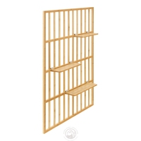 Étagère murale moderne en bambou à trois niveaux, robuste, de qualité supérieure, écologique, design suspendu, grande capacité pour