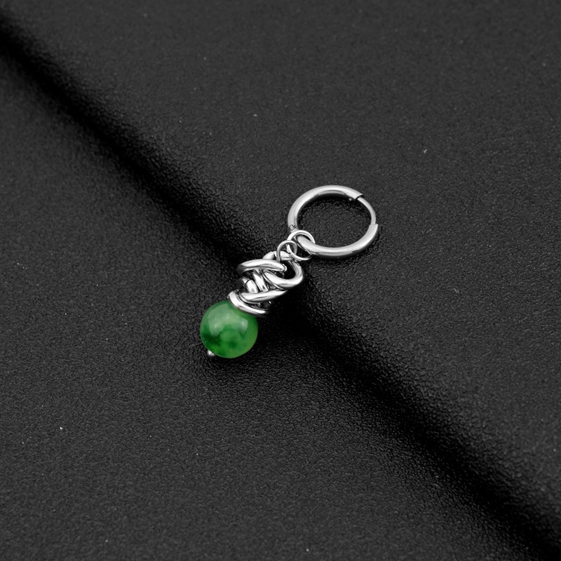 E008-Light Green1 (One there are ear holes earring)