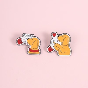 Pin de Solapa con Diseño de Perro Kawaii, Insignia Metálica de Golden Retriever con Baño de Níquel Negro, Impresión UV, Regalo para Amantes de <span class=keywords><strong>Mascotas</strong></span> - Product Image 2