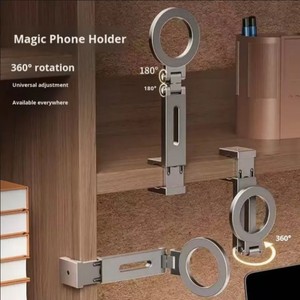 360 rotate foldable magnetic mobile phone holder Desk Biner Travel Journey universal metal stand bracket flexible bracket travel - Product Image 3