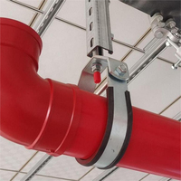Support de suspension de tuyau fixe non isolé, pré-galvanisé à chaud, norme UTT30 MSS, avec attache à fourche