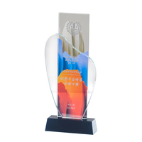 Impression couleur de haute qualité personnaliser le trophée en cristal K9 Crystal Glass Award pour cadeau souvenir