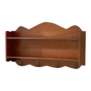 Estante de Almacenamiento Multifuncional de Madera de Dos Niveles, Color Azul Clásico, Duradero, para Sala de Estar, Montado en la Pared - Product Image 3