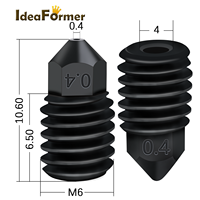 Buse d'imprimante 3D 0,2 MM/0,4 MM/0,6 MM/0,8 MM Taille Haute conductivité thermique Acier trempé Compatible IdeaFormer Bambu Lab X1/P1