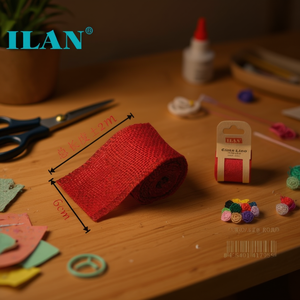 Nastro Decorativo in Lino Rosso Ilan Cinta 6cm X 2m per Decorazioni - Product Image 3