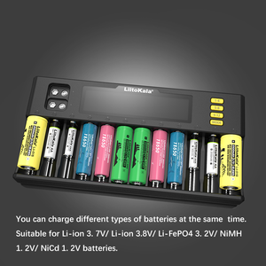 BSSY LiitoKala Lii-S12 8 18650 21700 26650 9Vバッテリー充電器LCD 1.2V 3.8V 3.2V 3.7V 26700 20700 18350 NiMH/CD AA AAA - Product Image 5