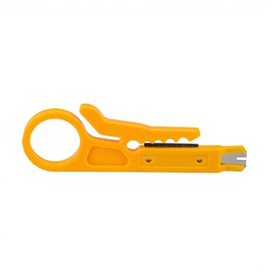 Small Yellow <b>Wire</b> Stripper <b>Tool</b> Plastic Handle Metric Size For Network Cable Stripping And <b>Crimping</b> - Product Image 3