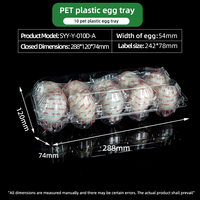 Barquette d'emballage en PET transparent de qualité alimentaire pour œufs de canard, antichoc, empilable, impression personnalisée OEM, ISO9001/14001