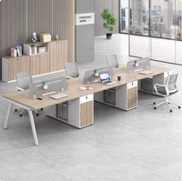 Meubles de table en aggloméré MFC OEM bureau à double cabine d'usine station de travail de bureau modulée de couleur beige