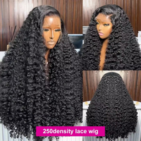 Wig Rambut Manusia Keriting Water Wave Tanpa Lem 13x6 HD Frontal Wig 250% Deep Wave Lace Front Wig Siap Pakai 7x5 HD Lace Closure Wig Diskon