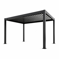 Pergola en aluminium pour extérieur, toit à lamelles résistant aux intempéries, résistant au vent, gazebo de jardin en aluminium, pavillon de bord de mer
