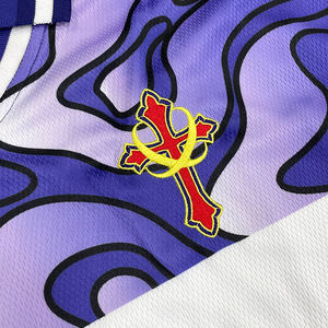 เสื้อฟุตบอลแขนสั้นพิมพ์ลาย100% ผ้าโพลีเอสเตอร์กันแบคทีเรียแห้งเร็ว - Product Image 4