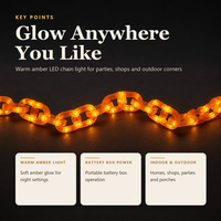 Guirlandes lumineuses d'Halloween 1,5 m, guirlande lumineuse LED à piles, lumières ambrées chaudes pour la décoration de fête, de bar ou de chambre