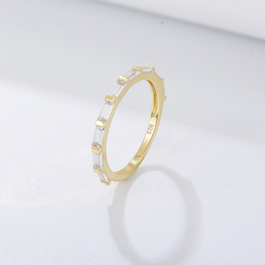 High Quality Jewelry Wholesale S925 Sterling <strong>Silver</strong> Rose Gold Plated <strong>Emerald</strong> Cubic Zirconia Eternity Band <strong>Rings</strong> for Women - Product Image 5