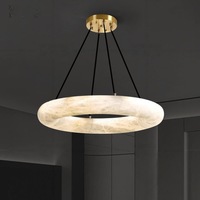 Lustre en marbre naturel espagnol de luxe, réglable en hauteur, minimaliste, translucide, en pierre, haut de gamme