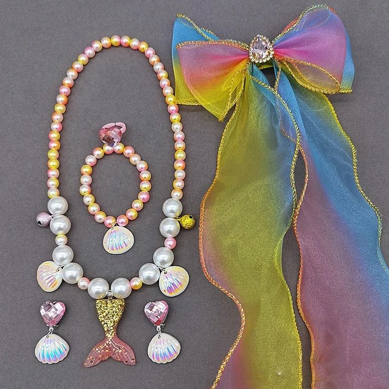 New Children's Necklace Beauty Fish Tail Jewelry Set