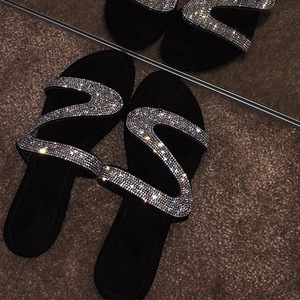 Vente en gros pas cher vente femme verre chaussure strass sandales bricolage plein strass chaussure supérieure par cristal strass - Product Image 4