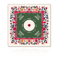 Tapis de Mahjong Américain de Luxe à Motifs Floraux, Marqueurs de Direction Silencieux et Antidérapants pour Jeu Familial – Vente en Gros